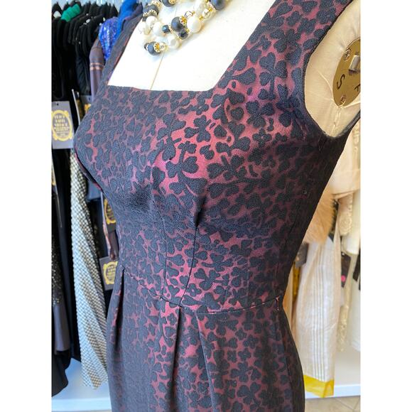 Vintage 1950s 2 piece dress and jacket burgundy and black, s/m, mrs maisel, mcm - Picture 5 of 10